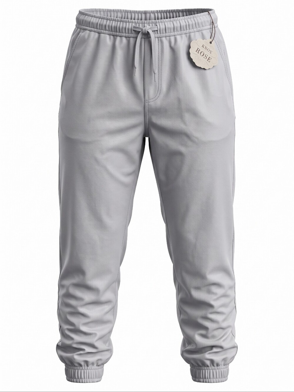 Knox Rose Light Gray Elastic Waist Jogger Pants Boho Cottagecore Baggy Lightweig - Picture 1 of 11